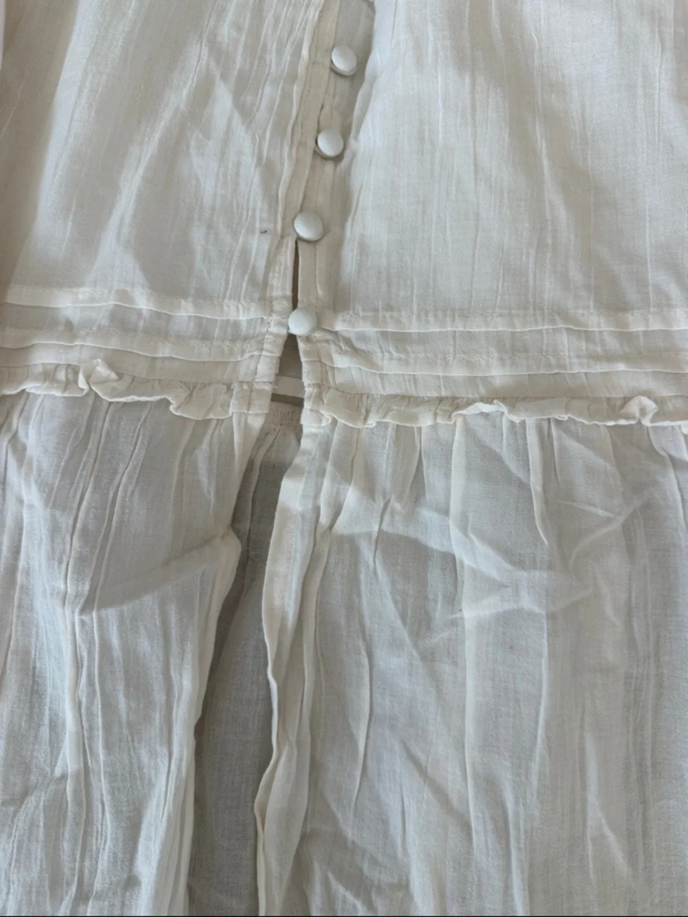 Aerie Bohemian White Tiered Cotton Skirt - Picture 5 of 9